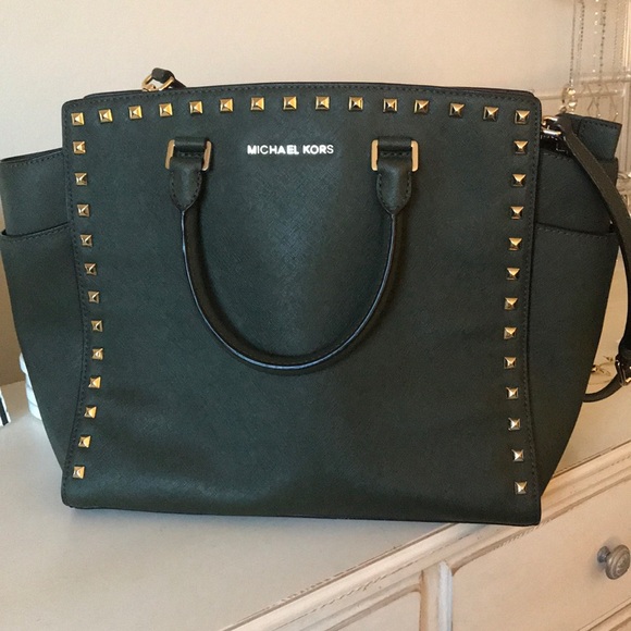 Michael Kors Handbags - Michael Kors Selma - Olive Green